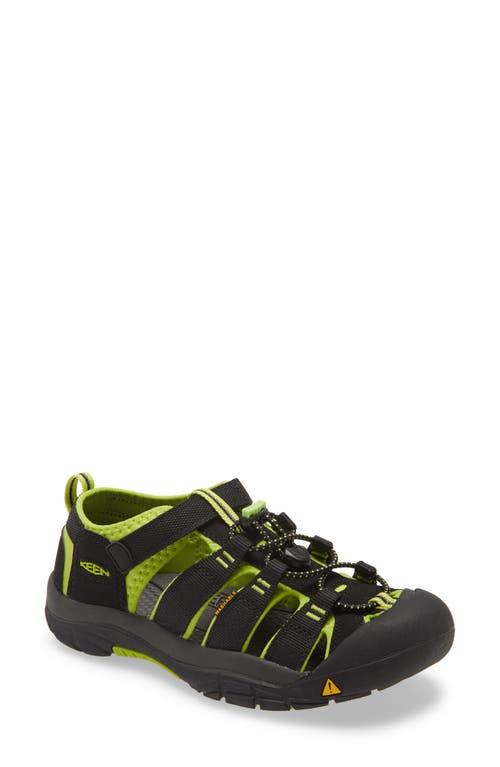 Keen Kids' Newport H2 Water Friendly Sandal In Black/green