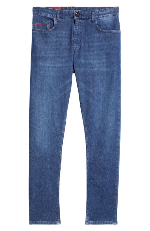 Shop Isaia The Barchetta Jeans In Med Wash