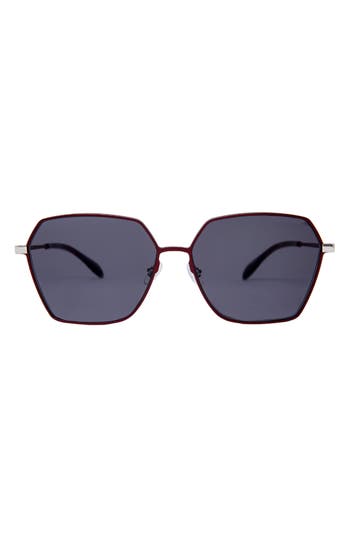 Shop Mita Sustainable Eyewear Tuscany 63mm Oversized Square Sunglasses In Deep Wine/gradient Amber