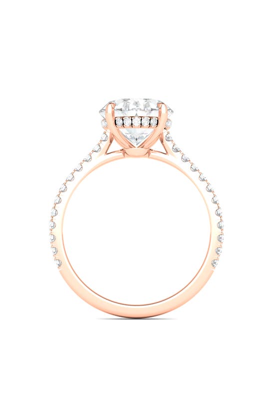 Shop Hautecarat 18k White Gold Oval Cut & Pavé Lab Created Diamond Ring In 18k Rose Gold