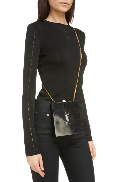 Shop Saint Laurent Tuxedo Box Bag In Nero//oro