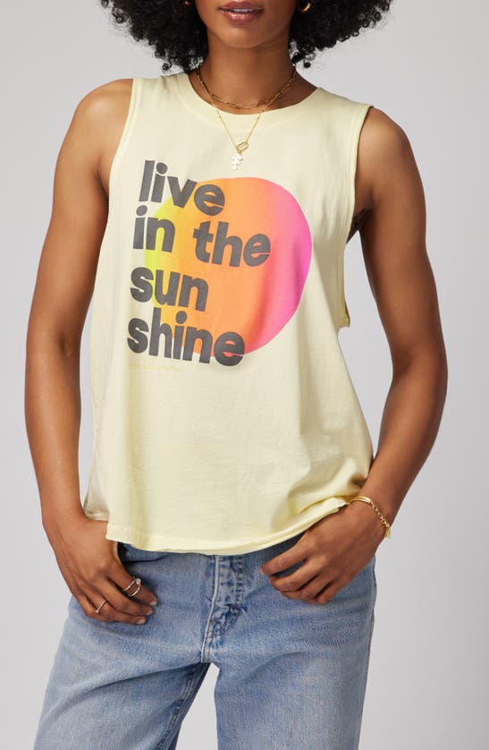 Shop Spiritual Gangster Sunshine Jade Cotton & Modal Muscle Tank In Sunlight