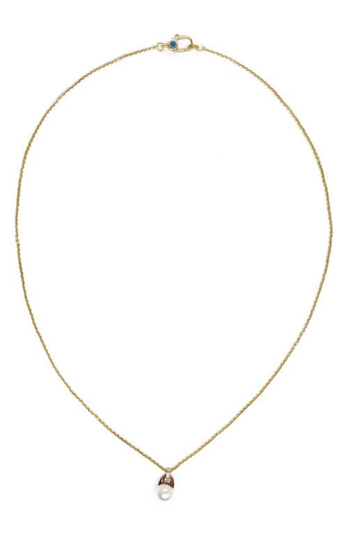Graphic Freshwater Pearl Necklace in Gold