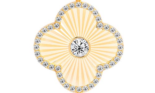 Gabi Rielle Effortless Staples Pavé Clover Pendant Necklace In Gold