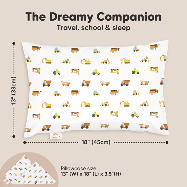 Shop Keababies Toddler Pillow With Pillowcase In Construction