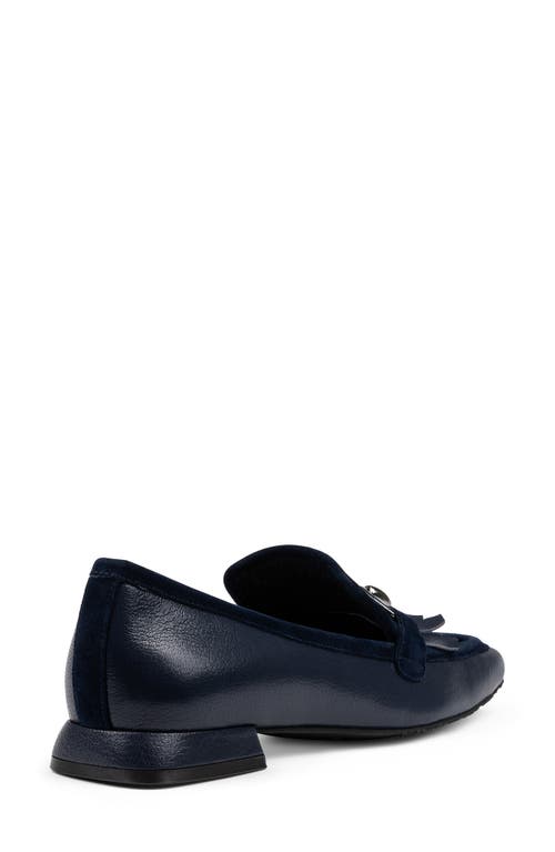 Shop Donald Pliner Kiltie Fringe Square Moc Toe Loafer In Navy