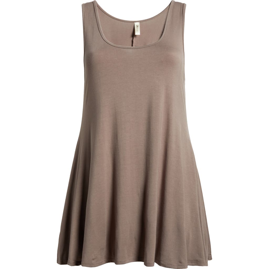 Shop 24seven Comfort Apparel Jersey Tunic Tank In Taupe