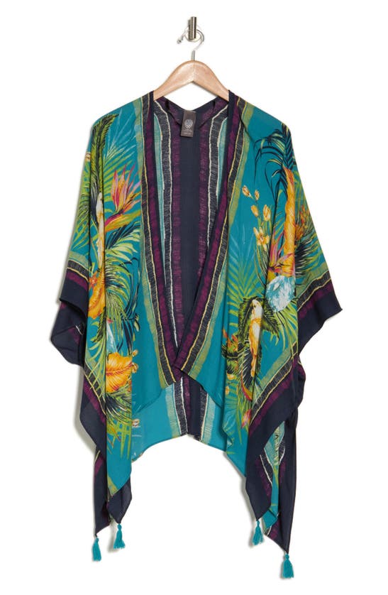 Shop Vince Camuto Parrot Wrap Scarf In Turquoise Multi