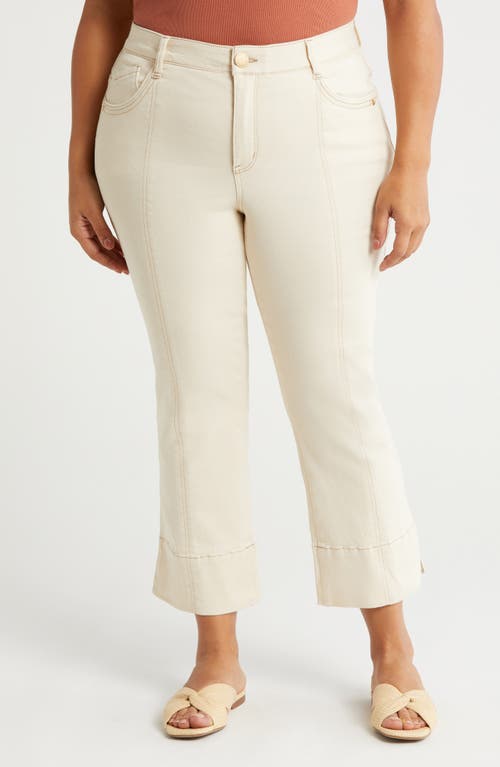 Wit & Wisdom 'Ab'Solution Seamed High Waist Crop Flare Jeans in Ecru at Nordstrom, Size 14W