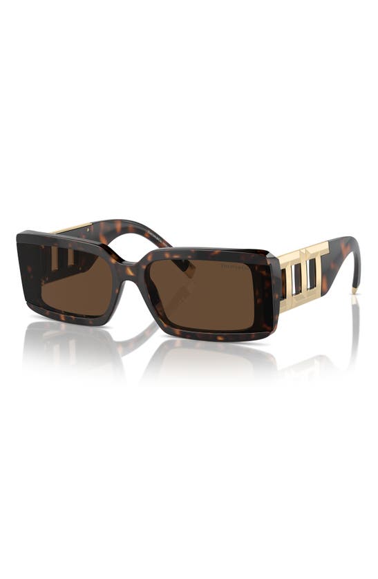 Tiffany & Co Womens Brown Tf4197 Rectangle-frame Tortoiseshell Acetate Sunglasses In Havana