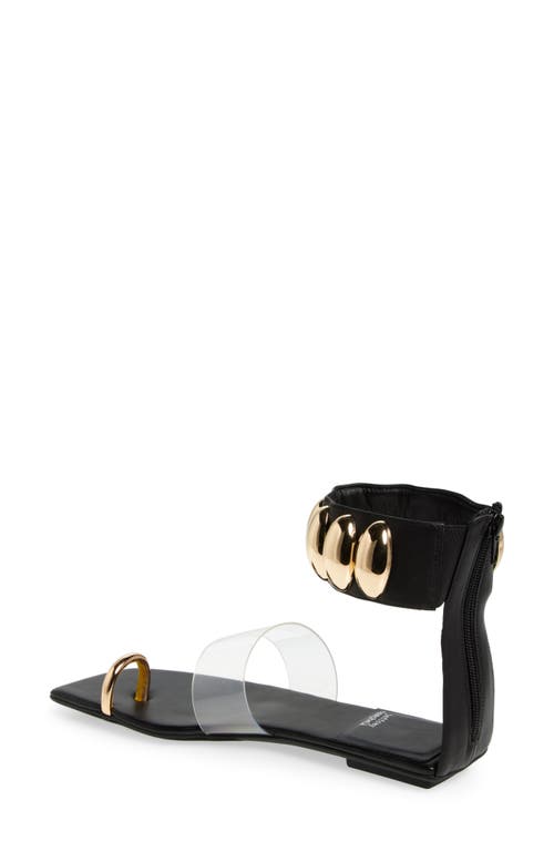 Shop Jeffrey Campbell Island Sandal In Black Gold