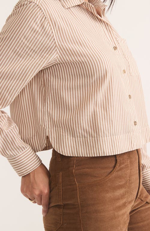MARINE LAYER MARINE LAYER MILA STRIPE CROP BUTTON-UP SHIRT