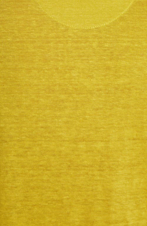 Golden Goose The Golden Run Linen T-shirt In Maize/windsor Wine