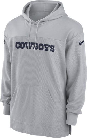 Men's Nike Gray Dallas Cowboys Sideline Logo Performance Pullover Hoodie