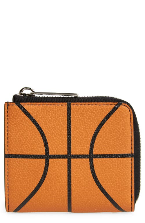 Off-White Basketball Leather Zip Around Wallet in Orange A Black at Nordstrom