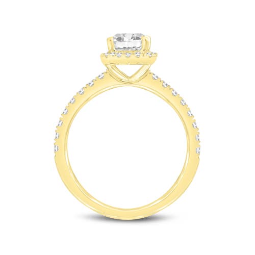 Luvmyjewelry Arpine 14k Yellow Gold Emerald Cut Lab Grown Diamond Halo Engagement Ring In 14k Yellow Gold