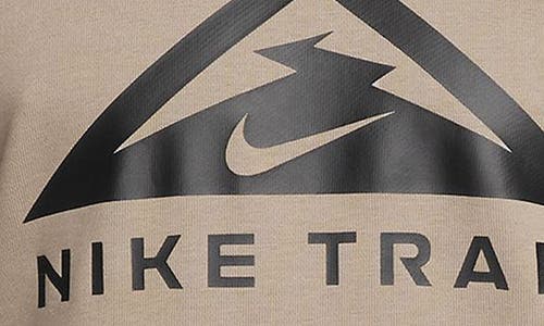 Shop Nike Dri-fit Trail Running Hoodie In Khaki/khaki/black