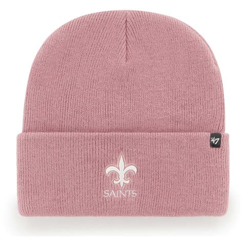 Women's '47 Black New Orleans Saints Fiona Logo Cuffed Knit Hat with Pom