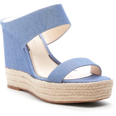 Jessica Simpson Siera Espadrille Wedge Slide Sandal, Blue/green