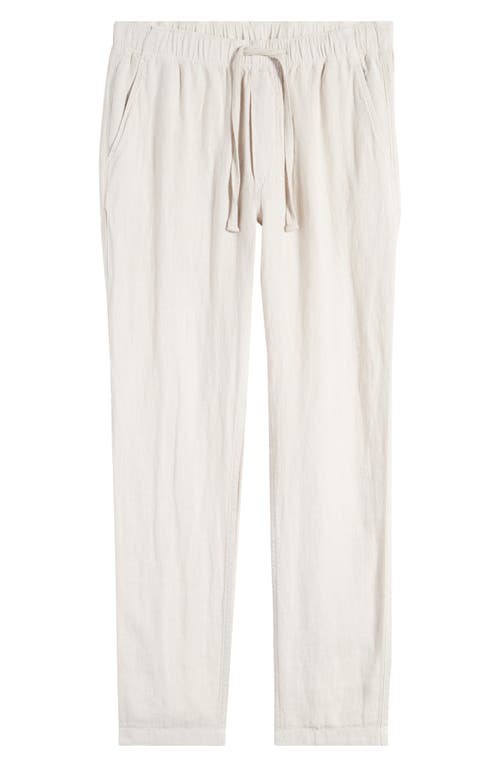 Faherty Linen Drawstring Pants In White