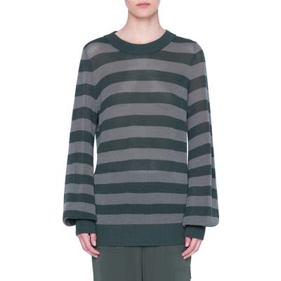 Akris Punto Colorblock Wool Turtleneck Sweater, Green