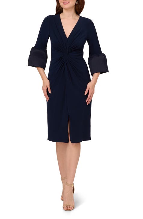 Hattie Embellished Wrap Dress Blue