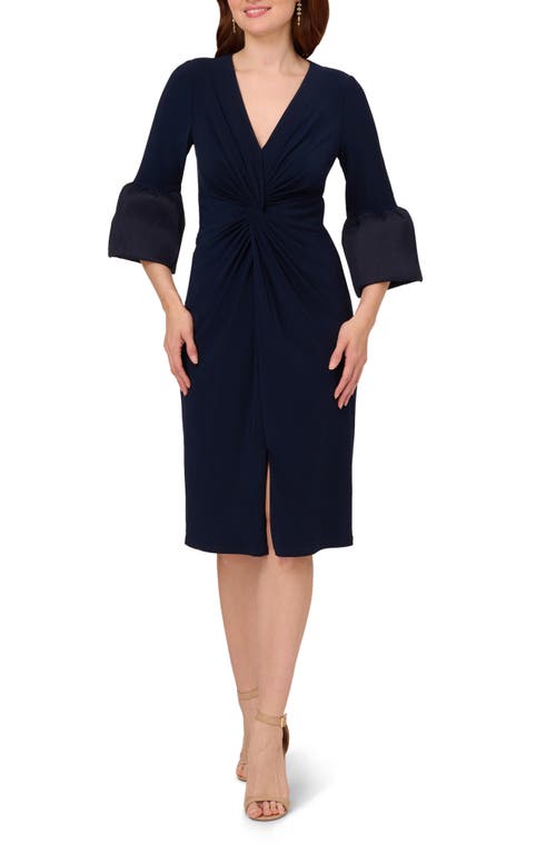 Adrianna Papell Jersey & Taffeta Dress Midnight at Nordstrom,