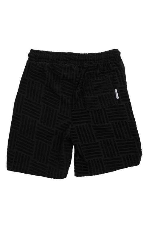 Shop Sovereign Code Kids' Hike Cotton Terry Cloth Shorts In Maze/true Black