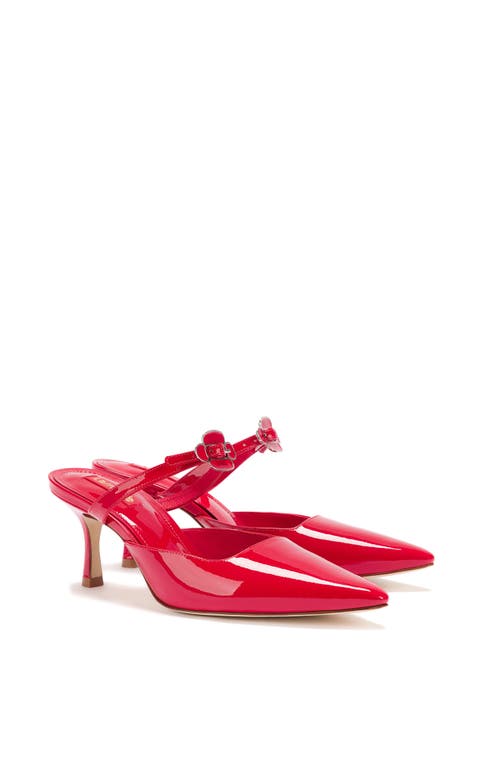 Shop Larroude Larroudé Daisy Pump In Scarlet