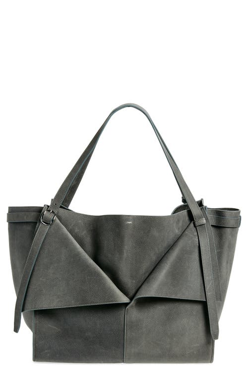 Coperni Cabas Belted Leather Shoulder Bag In Grey Gry