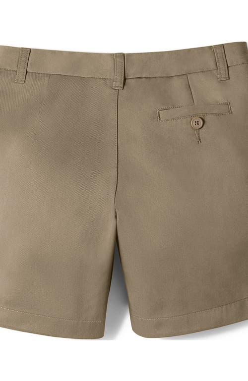 Shop Lands' End School Uniform Girls Plus Plain Front Blend Chino Shorts In Khaki