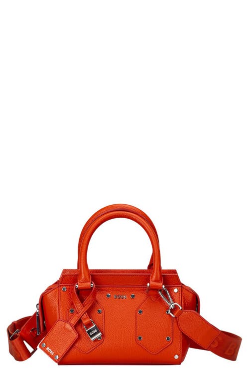 Mini Ivy Leather Crossbody Bag in Bright Orange