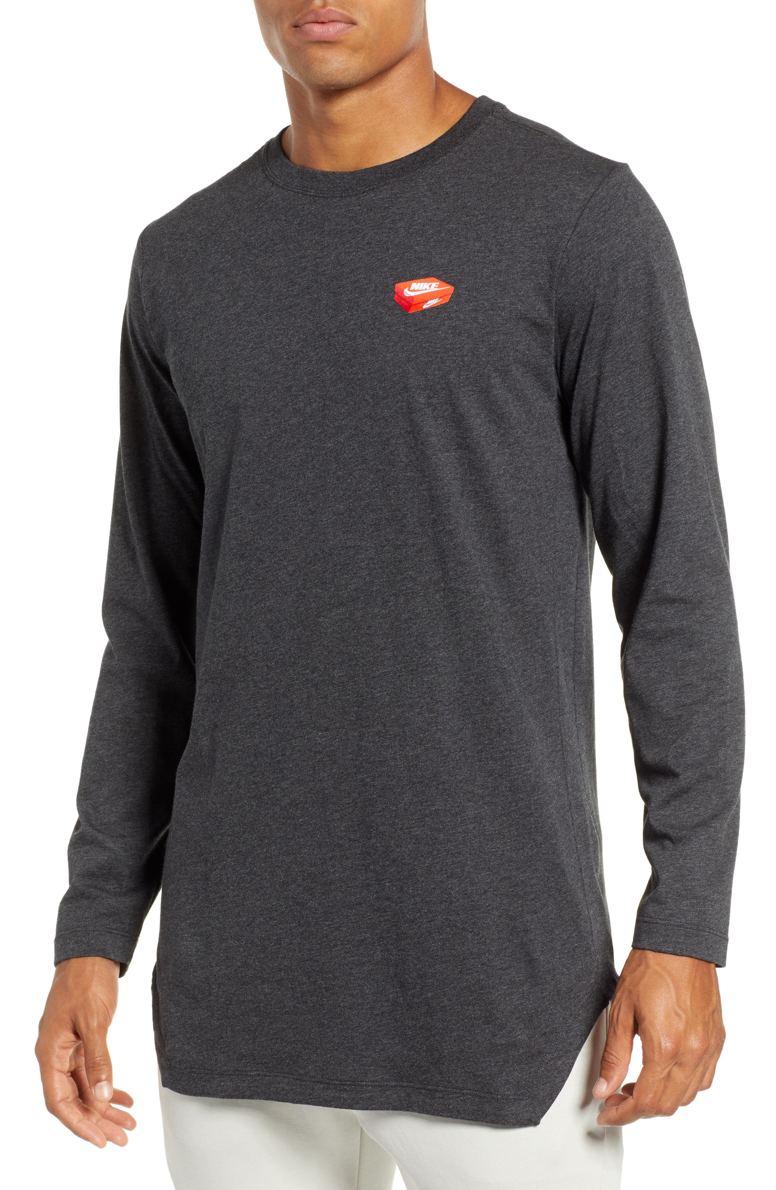Nike Nsw Shoe Box Graphic Long Sleeve T-Shirt Grey