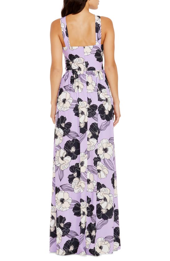 Shop Dress The Population Rose Print Cutout Maxi Dress In Wisteria Multi