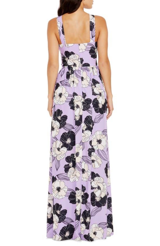 DRESS THE POPULATION DRESS THE POPULATION ROSE PRINT CUTOUT MAXI DRESS