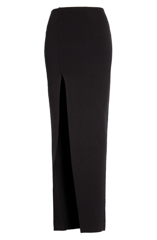 Shop Rick Owens High Slit Asymmetric Maxi Skirt In 09 Black