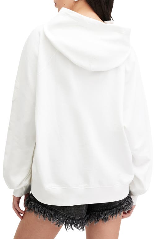 Shop Allsaints Talon Biggy Oversize Logo Hoodie In Optic White