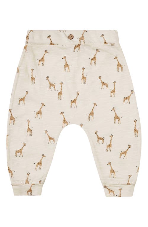 Rylee + Cru Giraffes Slouchy Cotton Jersey Pants in Ivory
