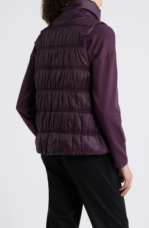 Shop Eileen Fisher Ruched High Collar Vest In Violet