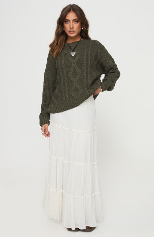 Shop Princess Polly Anaya Oversize Sweater In Green