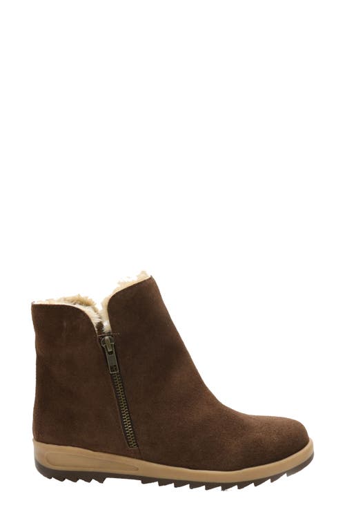 Shop David Tate Bliz Water Resistant Faux Shearling Bootie In Brown Suede