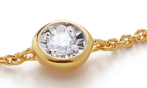 Monica Vinader Diamond Solitaire Pendant Bracelet In 18k Gold Vermeil