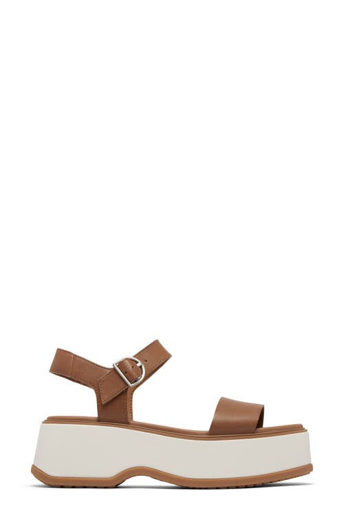 Sorel Dayspring Ankle Strap Platform Sandal In Velvet Tan/chalk