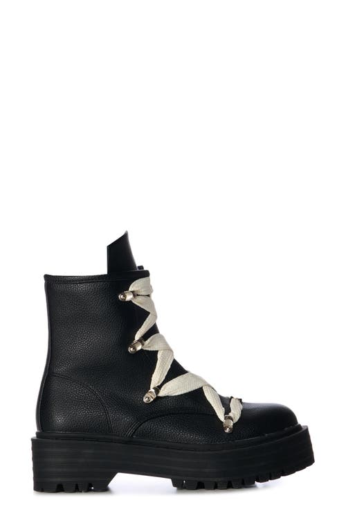 Azalea Wang Pollux Water Resistant Lace-up Boot In Black