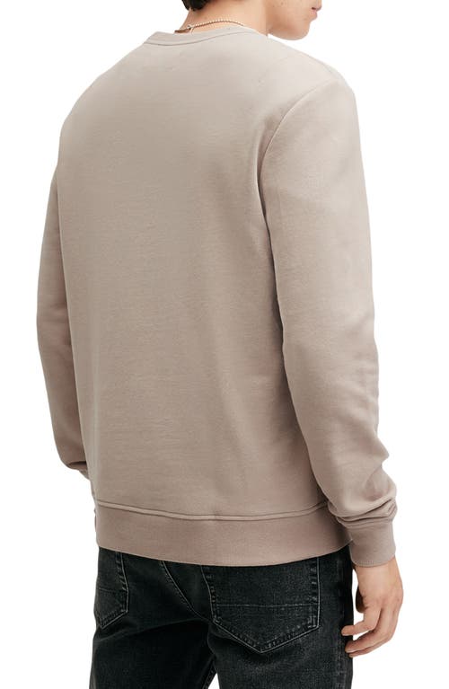 Shop Allsaints Raven Crewneck Sweatshirt In Boston Taupe