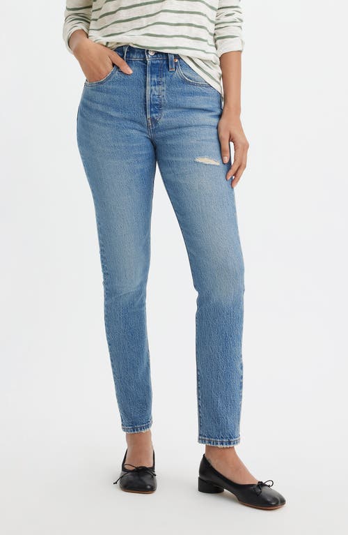 levi's 501 Ripped High Waist Skinny Jeans Historically Blue at Nordstrom, X 28