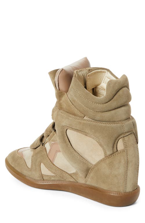 Shop Isabel Marant Bekett Hidden Wedge High Top Sneaker In Taupe