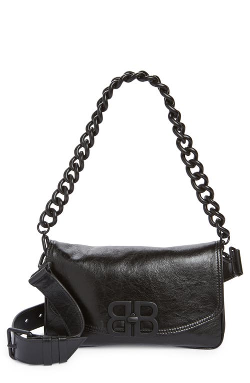 Balenciaga Small BB Soft Flap Leather Crossbody Bag in Black at Nordstrom