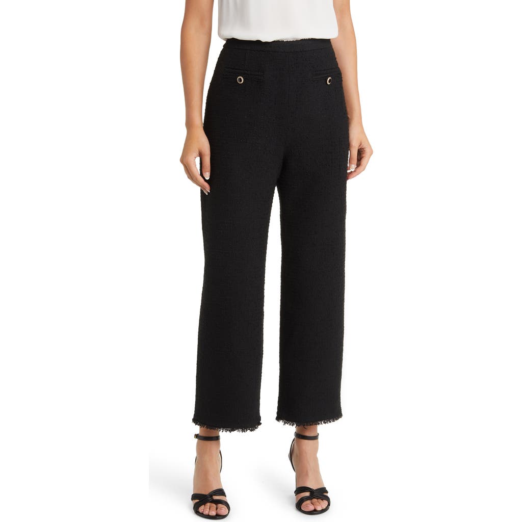 Ted Baker Katyyt Bouclé Straight Leg Ankle Pants In Black