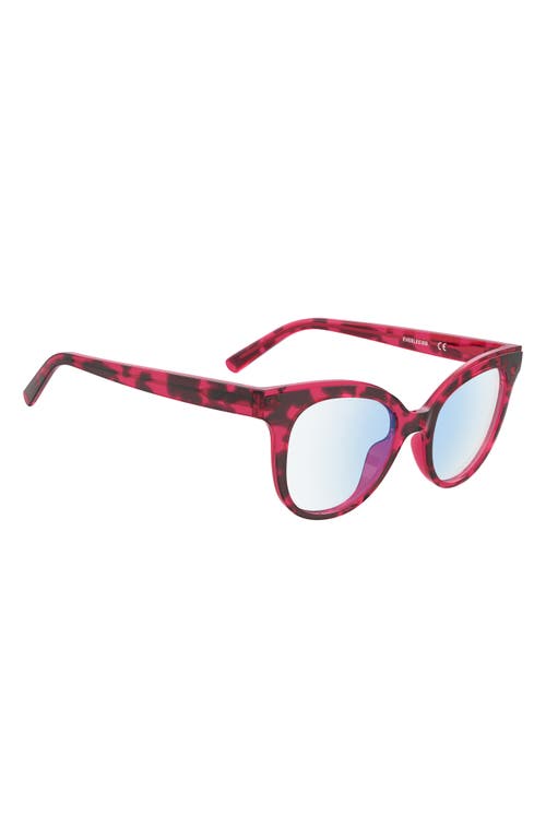 Kate Spade New York Everlee 50mm Blue Light Blocking Reading Glasses In Havana Plum/demo Lens
